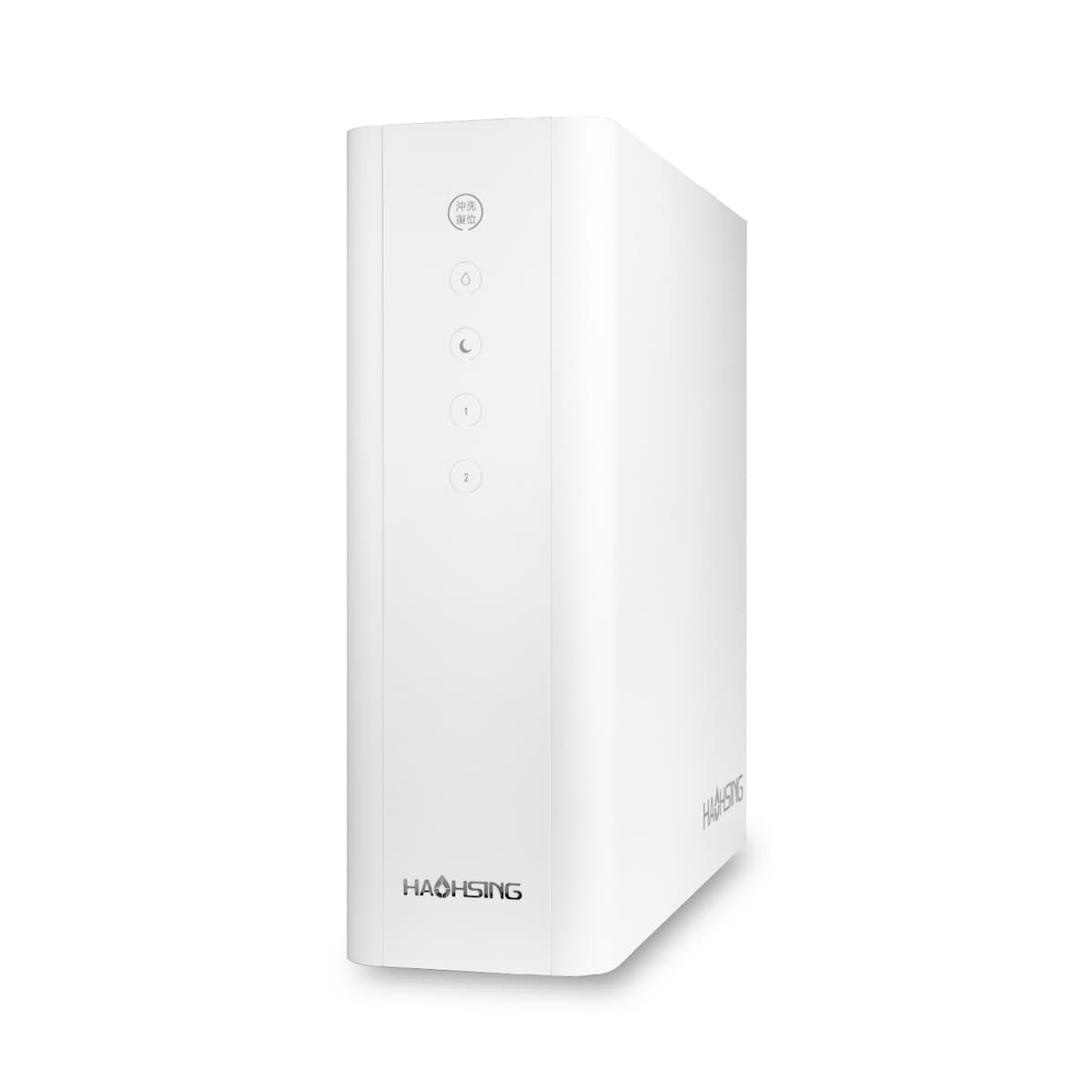廚下 RO 純水機設備示意,圖例為豪星 HS-600G 白色主機
